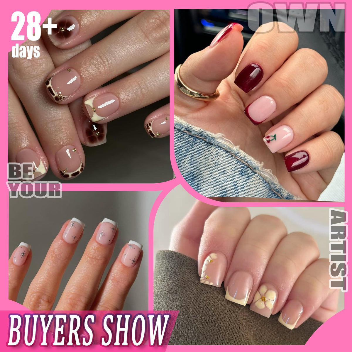 UNA GELLA Short Almond Nail Tips 504PCS Short Fake Nails Soft Press Ons