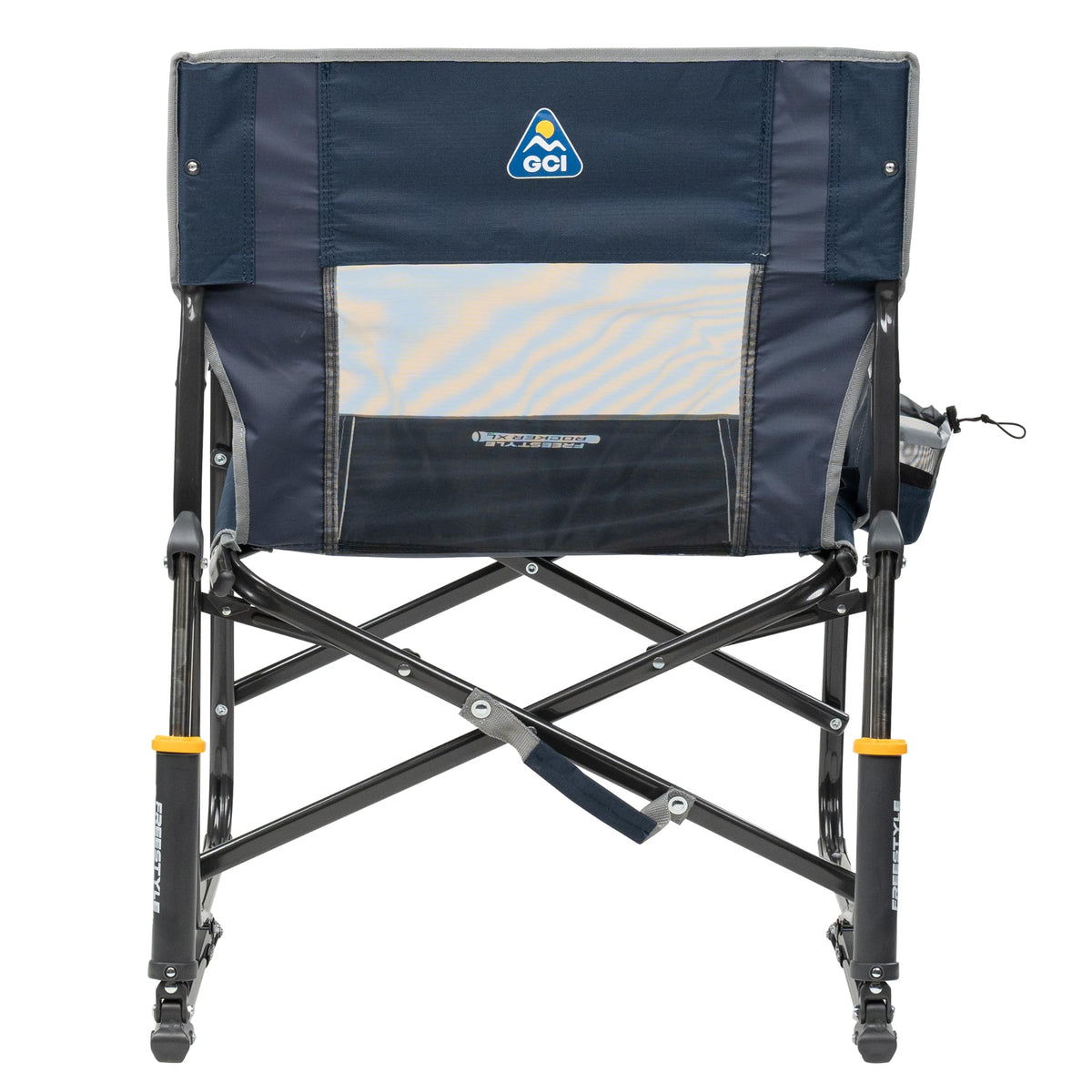 GCI Outdoor Freestyle Rocker XL with Side Table Camping Chair | Portable Folding Rocking Chair with Solid, Durable Armrests, Drink Holder & Comfortable Backrest — Black Father Jim Norris notebooks