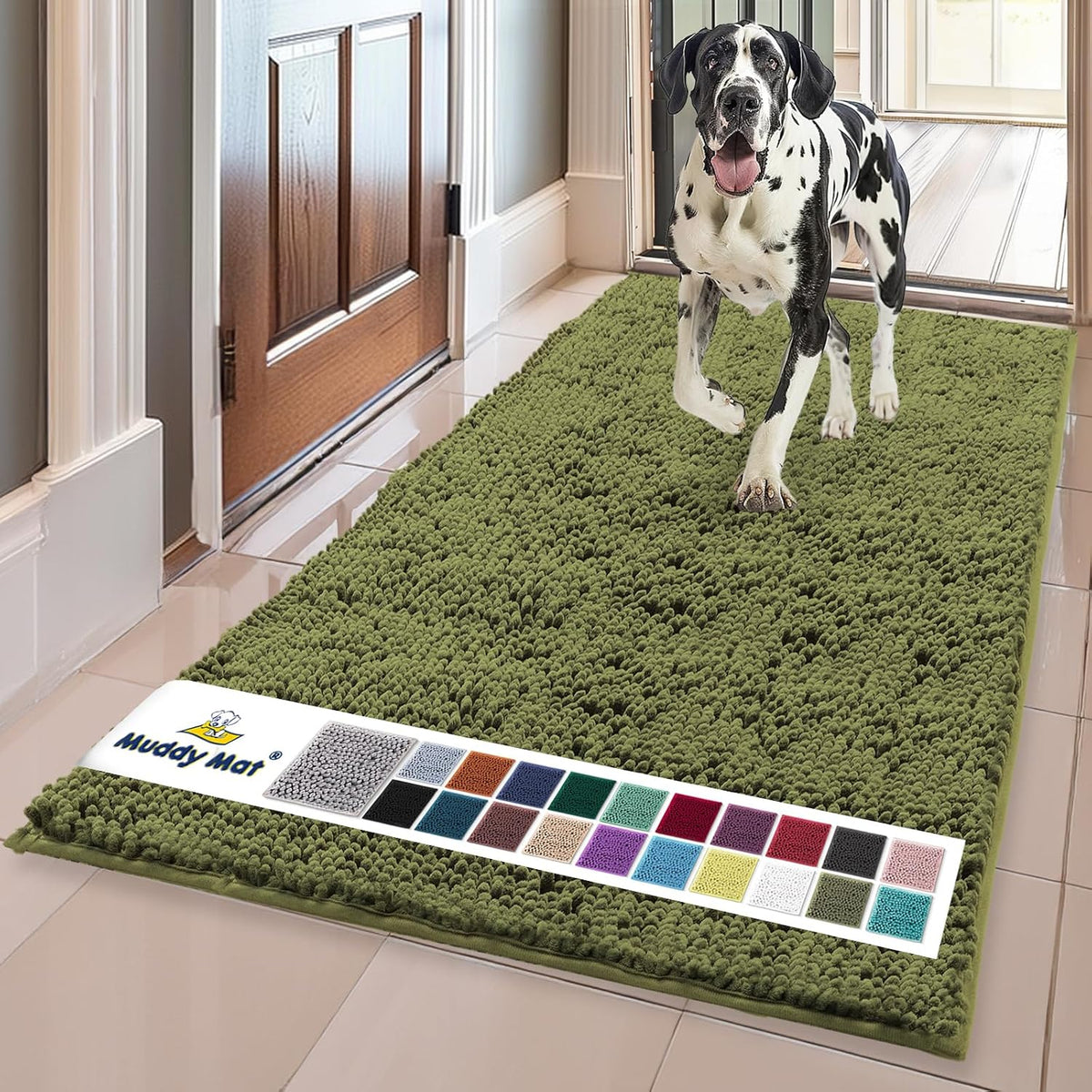 Muddy Mat® | Super Water Absorbent Door Mat Indoor, Microfiber Quick Dry Chenille Entryway Rug, Slip Resistant Front Door Mat, Indoor Mats for Entryway, Machine Washable Pet Rug, Grey 28"x18" Father Jim Norris notebooks
