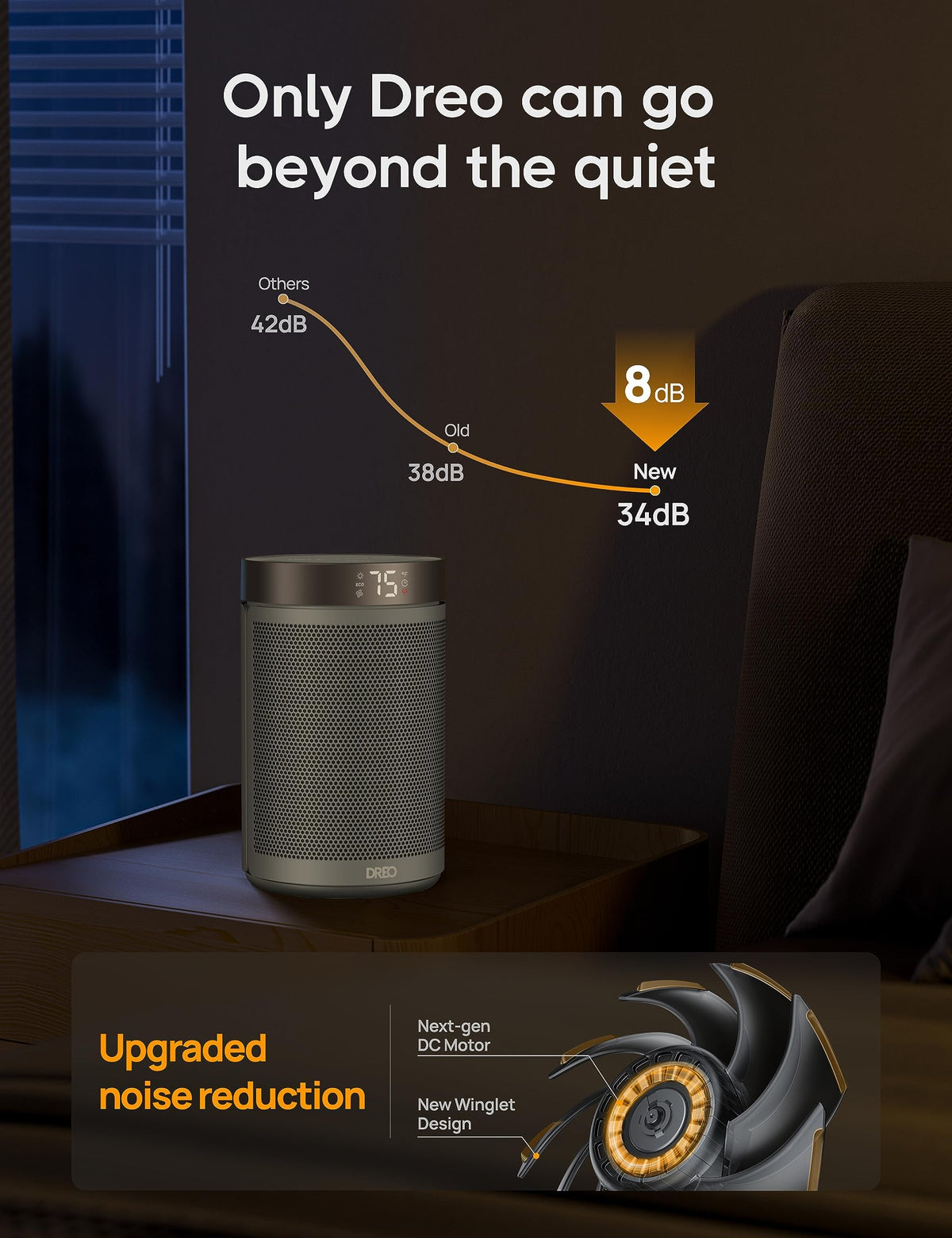 DREO Space Heater, Portable Electric Heaters for Indoor Use with Thermostat