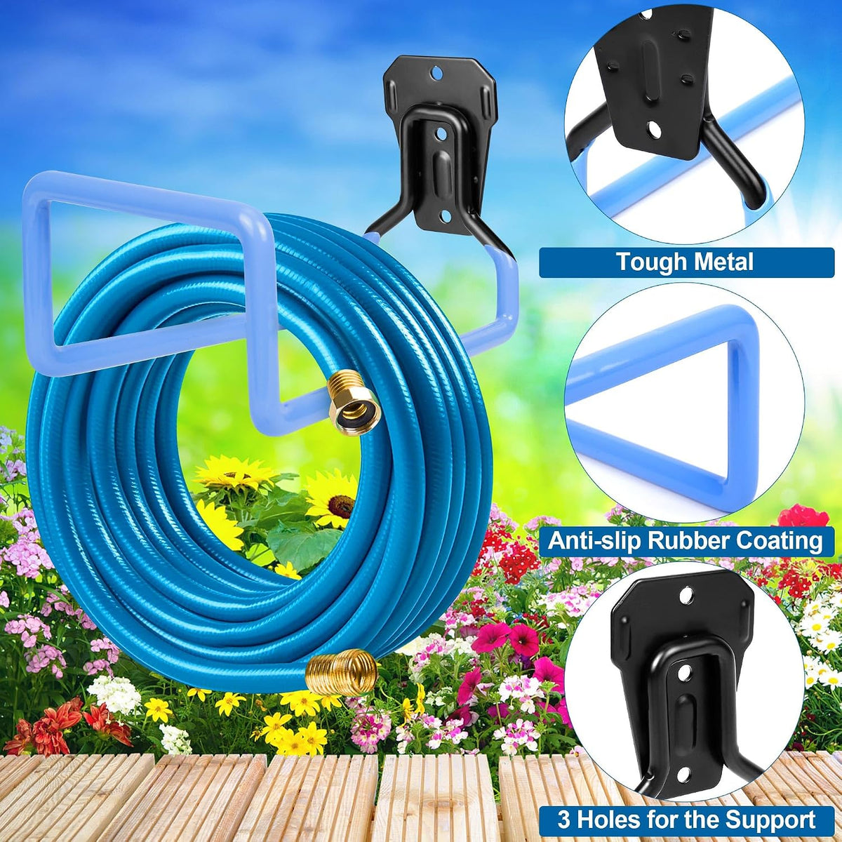 PeoMev Hose Holder Wall Mount Metal Hose Hook Garden Hose Rack Father Jim Norris notebooks