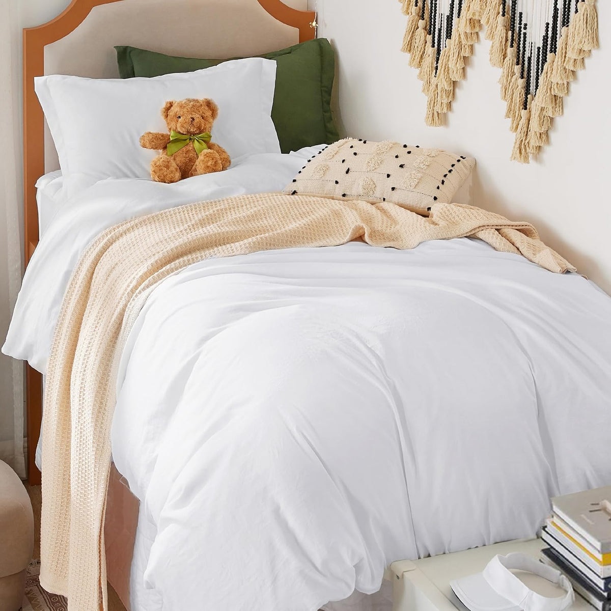 Bedsure Skipper Blue Duvet Cover Queen Size - 3 Pieces Prewashed Cotton-Like Polyester Extra Soft Bedding Set, Includes 1 Duvet Cover 90x90 Inches with Zipper Closure & 2 Pillow Shams, No Comforter