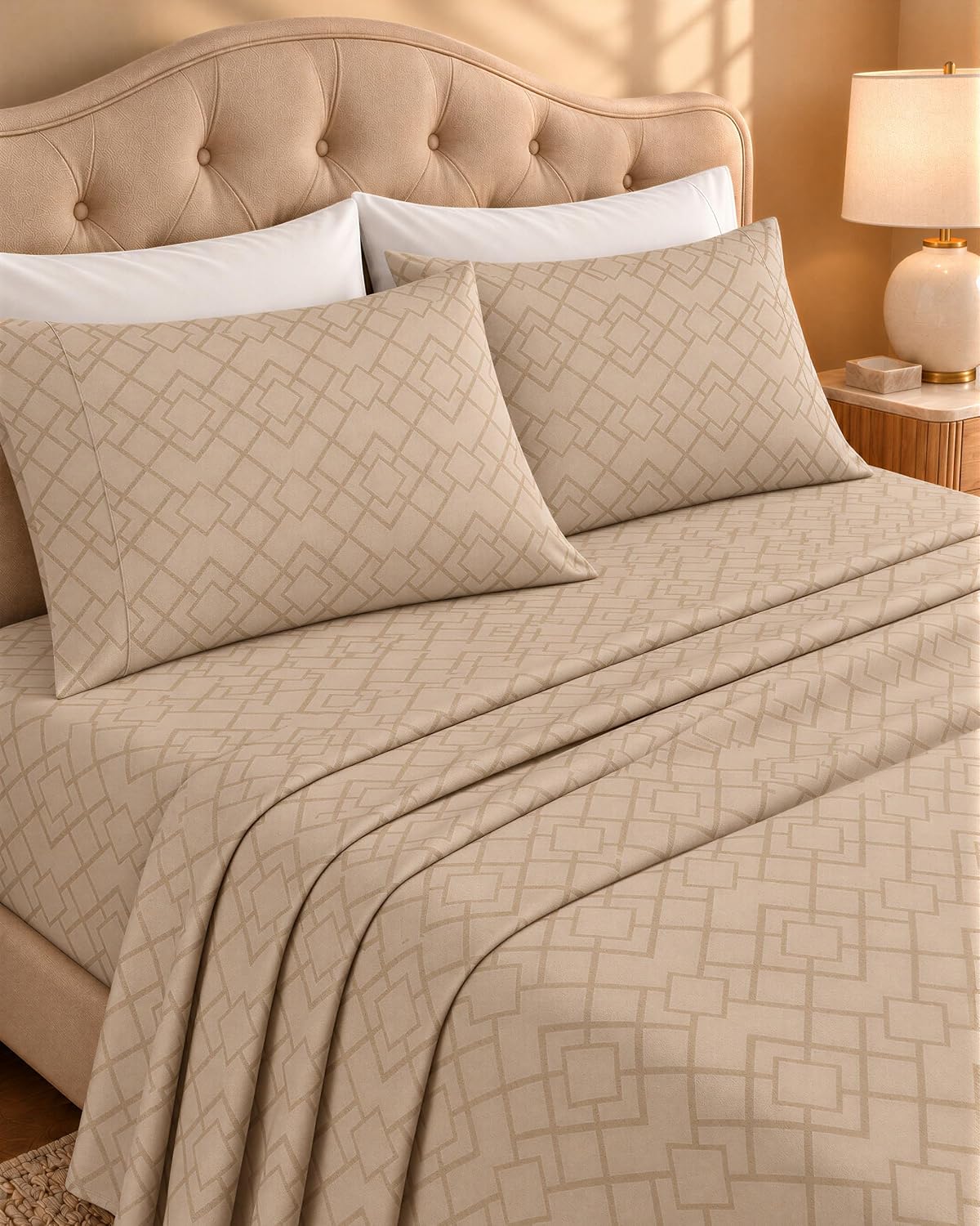 Queen Sheets Set, 4 Pieces 16" Deep Pocket Hotel Luxury Bed Sheets, Grey
