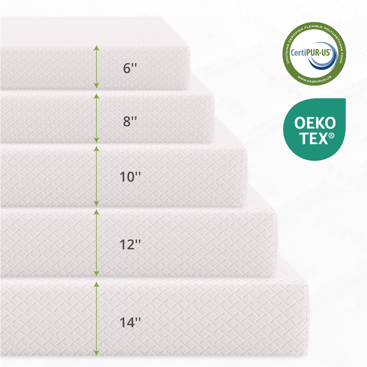 EGOHOME Full Size Memory Foam Mattress 8 Inch, Green Tea, Medium Firm