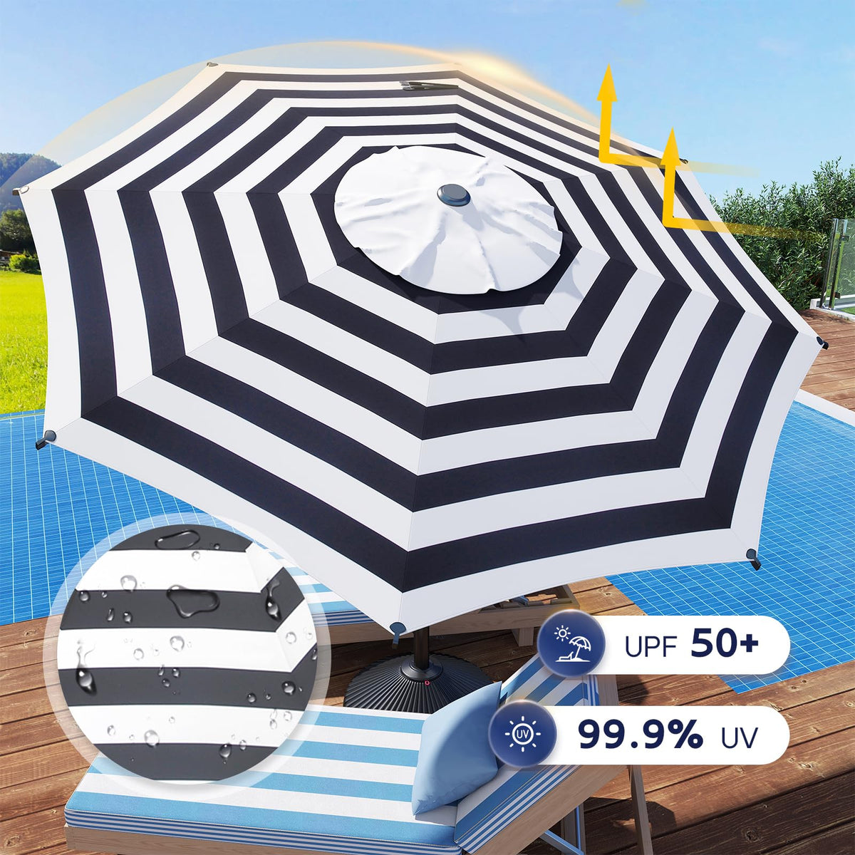 Abba Patio 7.5FT Lyon Outdoor Patio Umbrella Outdoor Table Umbrella with Push Button Tilt and Crank Market Umbrella 6 Sturdy Ribs UV Protection Waterproof for Garden Deck Backyard Pool Grey Father Jim Norris notebooks