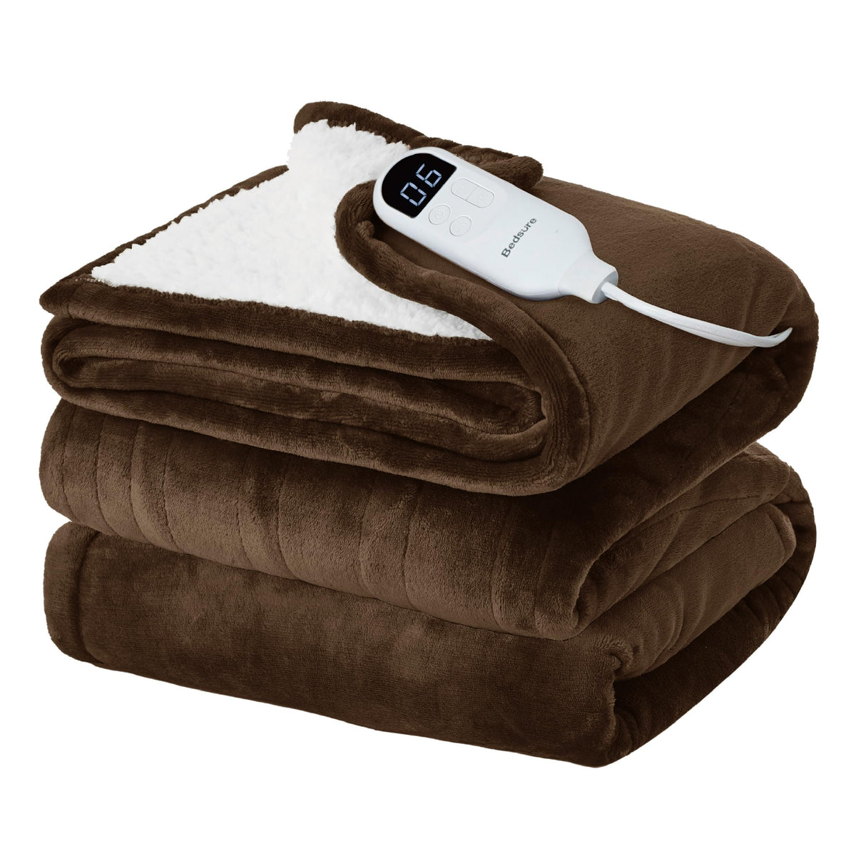Bedsure Electric Blanket Twin with Preheat Function - Soft Flannel Heated Blanket Twin Size, Fast Heating with 6 Time Settings (Up to 10H) & 6 Heat Settings, Gifts for Grandma (62x84 inches, Grey)