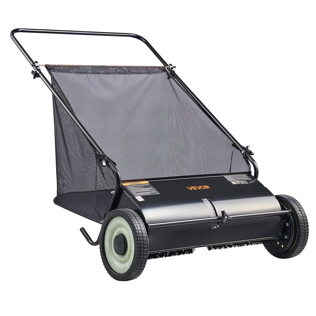 VEVOR Push Lawn Sweeper 26 in Leaf & Grass Collector 7 cu. ft. Hopper Bag Father Jim Norris notebooks