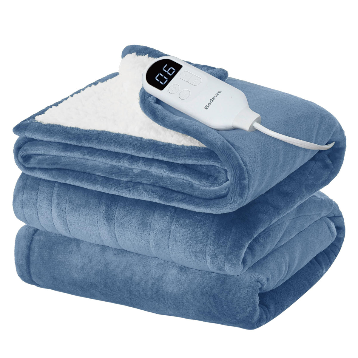 Bedsure Electric Blanket Twin with Preheat Function - Soft Flannel Heated Blanket Twin Size, Fast Heating with 6 Time Settings (Up to 10H) & 6 Heat Settings, Gifts for Grandma (62x84 inches, Grey)