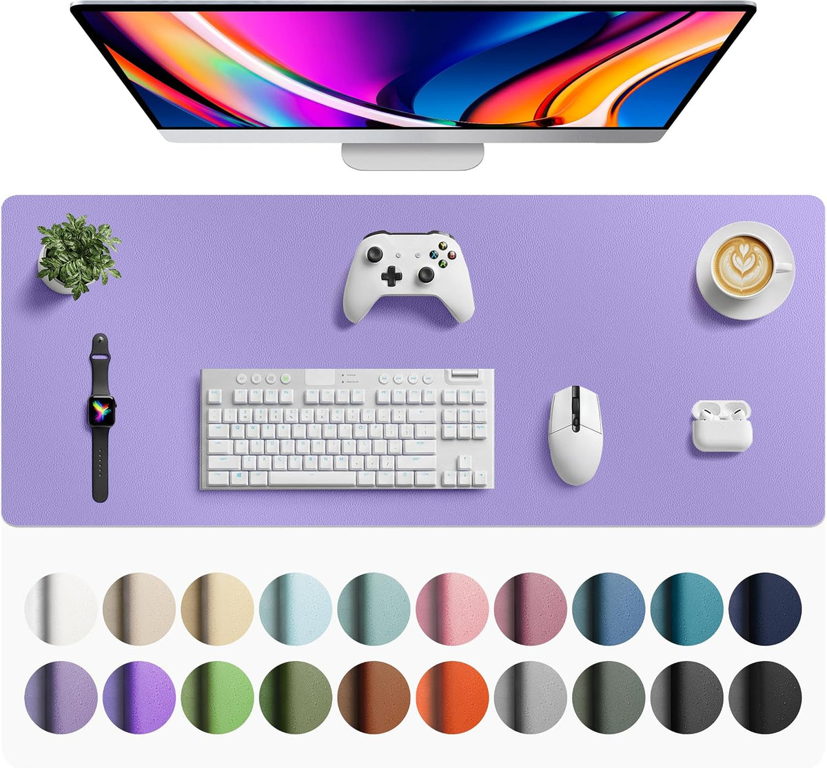 Aothia Non-Slip Waterproof PU Leather Desk Pad Protector for Mouse, Writing Desk, Office, Home, Laptop Blotter, 23.6" x 13.7", Black Father Jim Norris notebooks