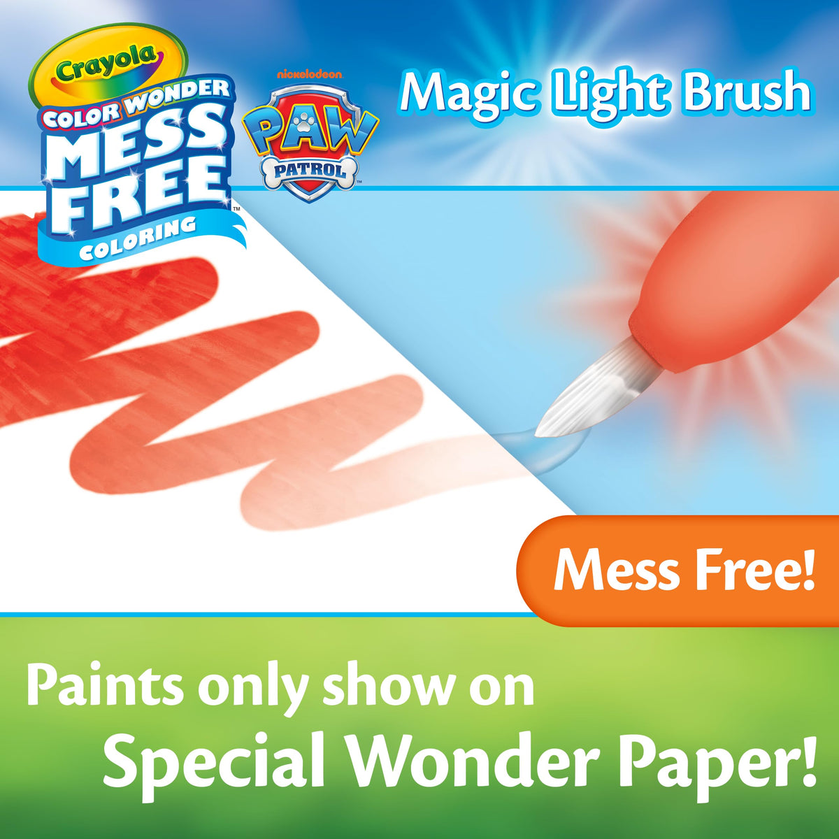 Crayola Color Wonder Magic Light Brush, Mess Free Painting for Kids, Age 3+