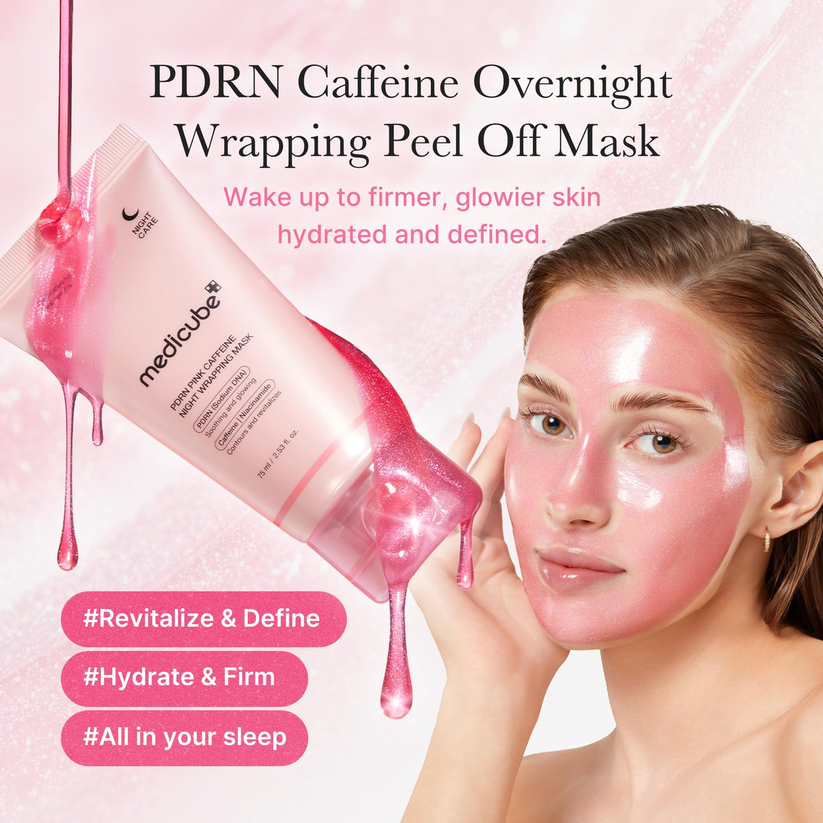 medicube Wrapping Mask Collagen Glazed Milky Glow - Daytime Peel Off Mask