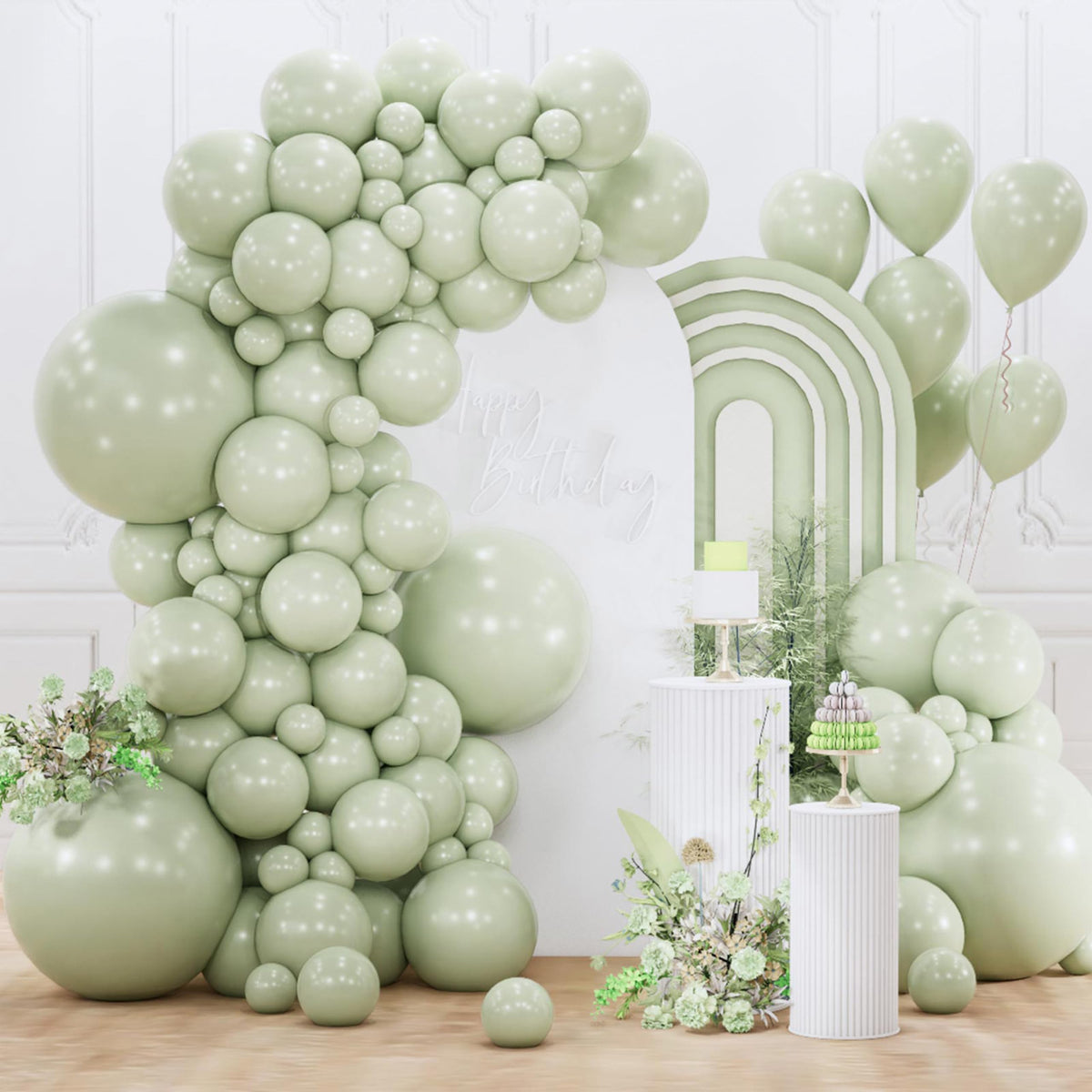 PartyWoo Assorted Colors Rainbow Balloons 50pcs Multicolor Colorful Color
