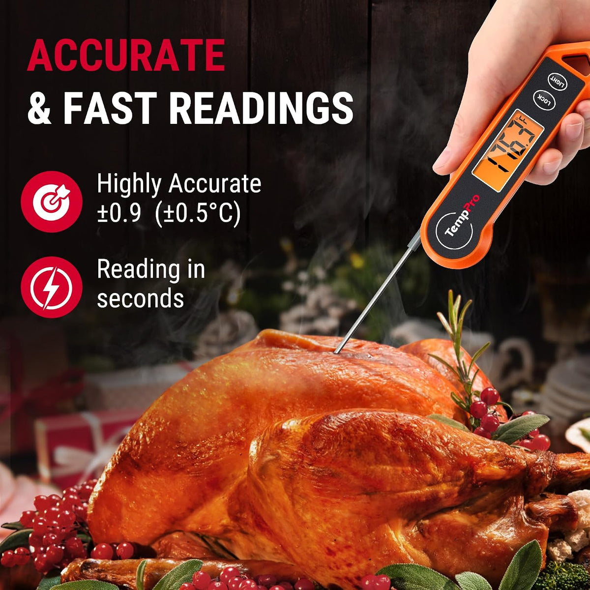 TempPro TempSwift 1 Sec Instant Read Meat Thermometer Digital Father Jim Norris notebooks