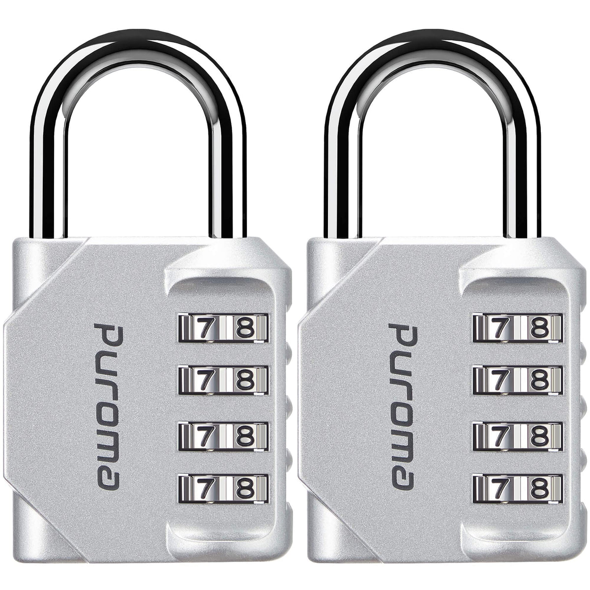 Puroma 2 Pack Combination Lock Locker 4 Digits Combo Padlock Gym Black