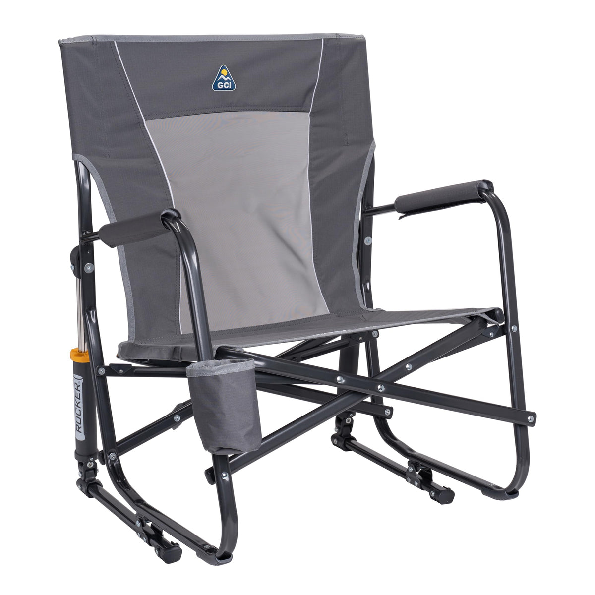 GCI Outdoor Freestyle Rocker XL with Side Table Camping Chair | Portable Folding Rocking Chair with Solid, Durable Armrests, Drink Holder & Comfortable Backrest — Black Father Jim Norris notebooks