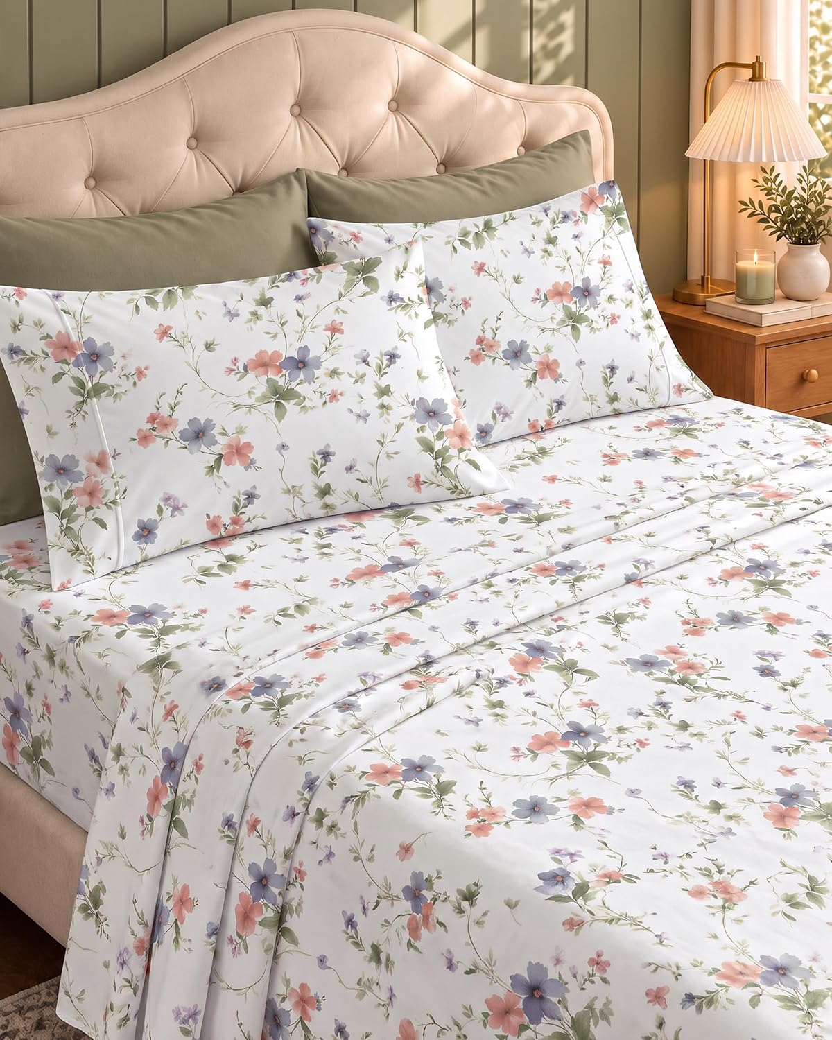 Queen Sheets Set, 4 Pieces 16" Deep Pocket Hotel Luxury Bed Sheets, Grey