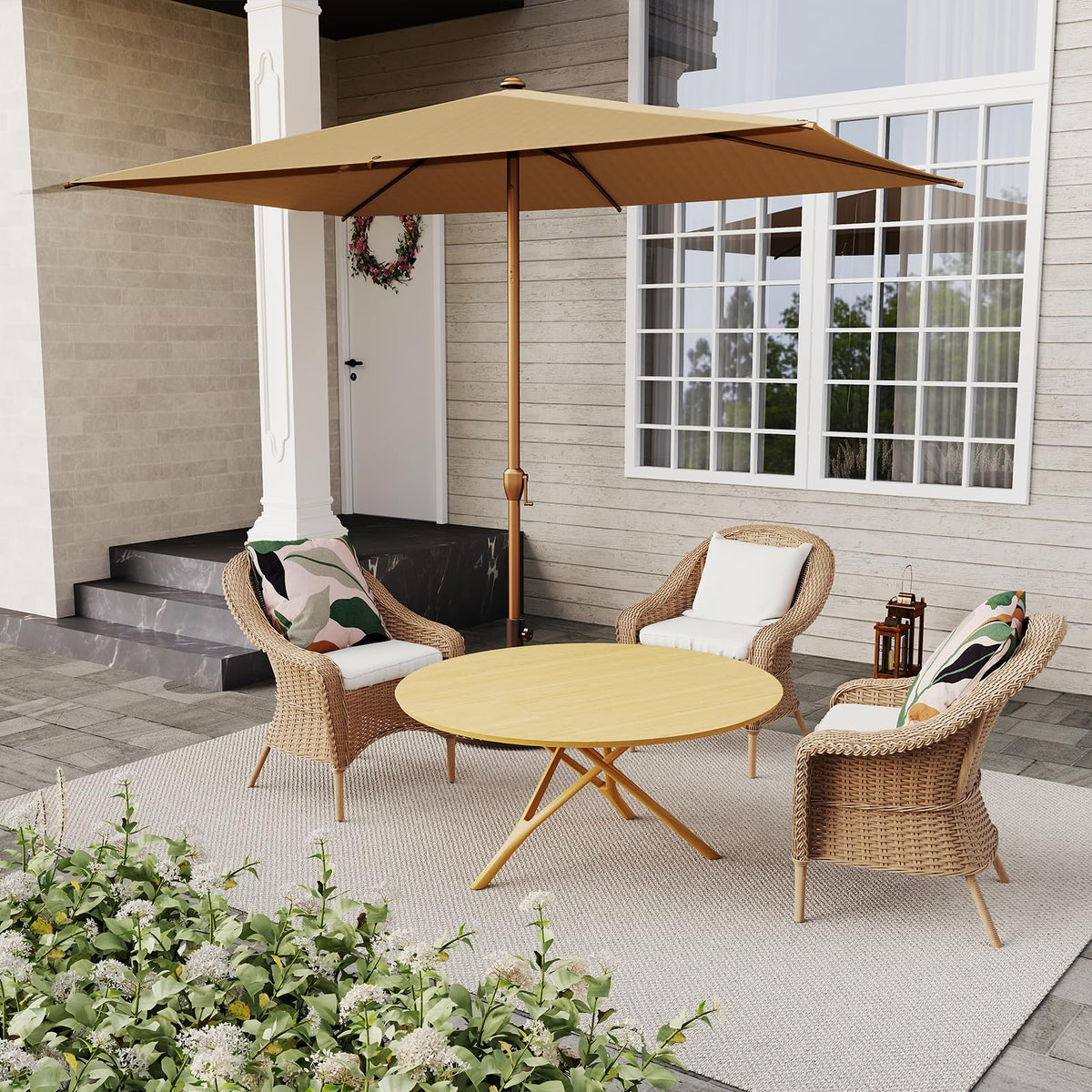 Abba Patio 7.5FT Lyon Outdoor Patio Umbrella Outdoor Table Umbrella with Push Button Tilt and Crank Market Umbrella 6 Sturdy Ribs UV Protection Waterproof for Garden Deck Backyard Pool Grey Father Jim Norris notebooks