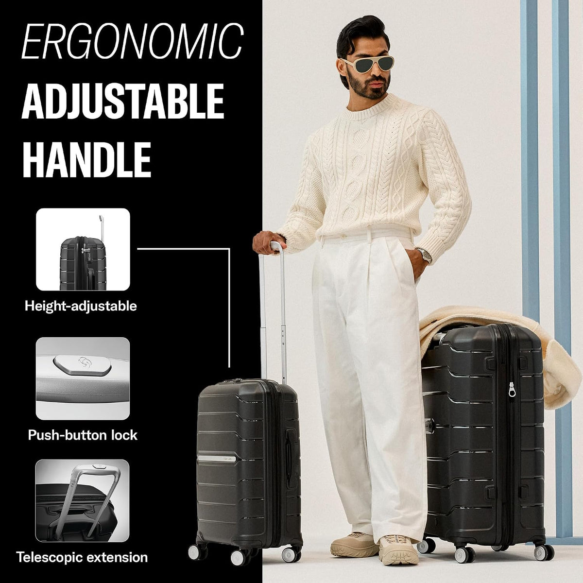 Samsonite Freeform Medium Luggage with Dual 360° Spinner Wheels - Checked Suitcase - TSA Lock, Airline-Approved - Lightweight Durable Polypropylene Expandable Hardshell - Amethyst Purple