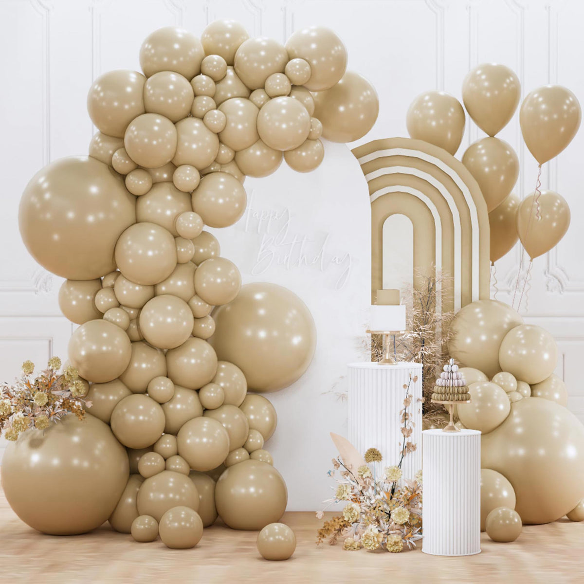 PartyWoo Assorted Colors Rainbow Balloons 50pcs Multicolor Colorful Color