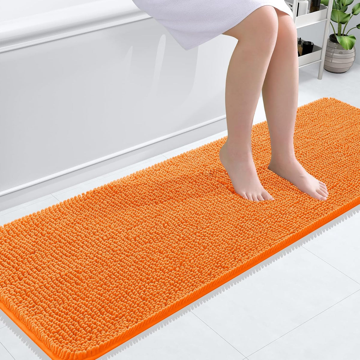 OLANLY Toilet Rugs U-Shaped 20x20,, Soft Absorbent Chenille Contour Rugs