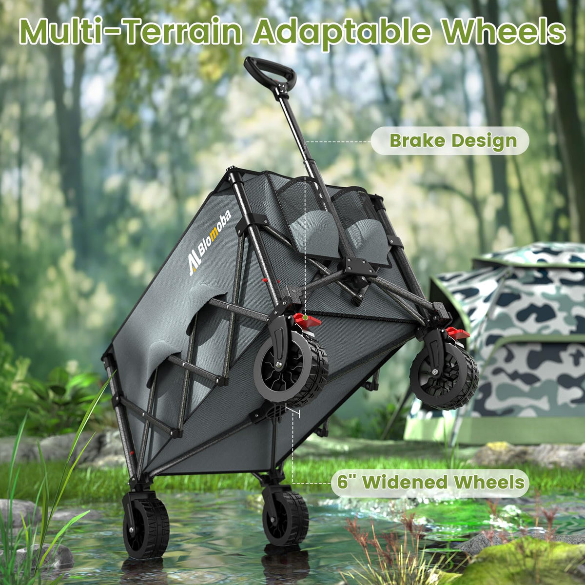 Blomoba Folding Wagon Cart with Wheels, 220lbs Utility Wagon Cart, Black Father Jim Norris notebooks