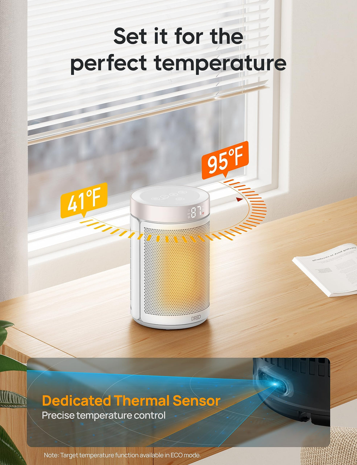 DREO Space Heater, Portable Electric Heaters for Indoor Use with Thermostat