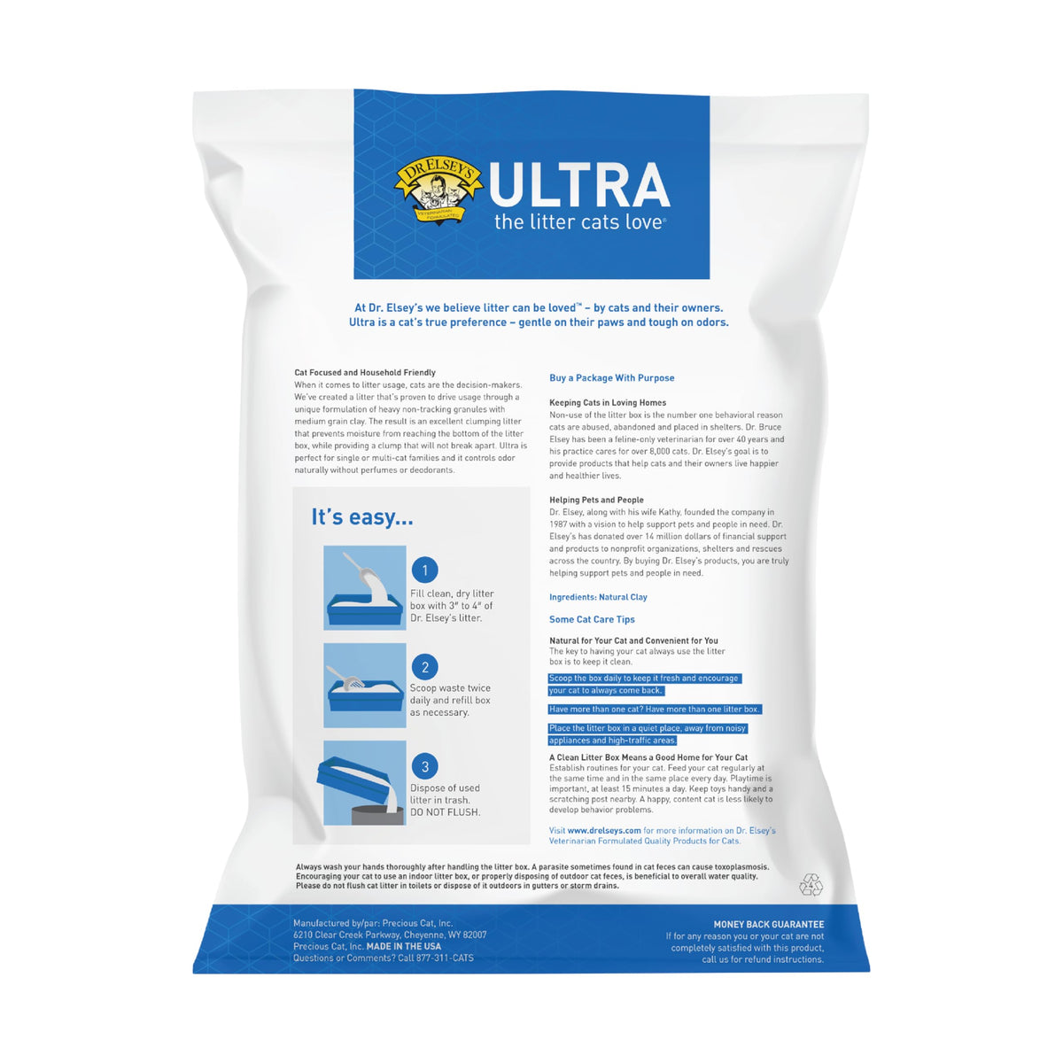 Dr. Elsey's Ultra UnScented Clumping Clay Cat Litter 40 lb. Bag Father Jim Norris notebooks