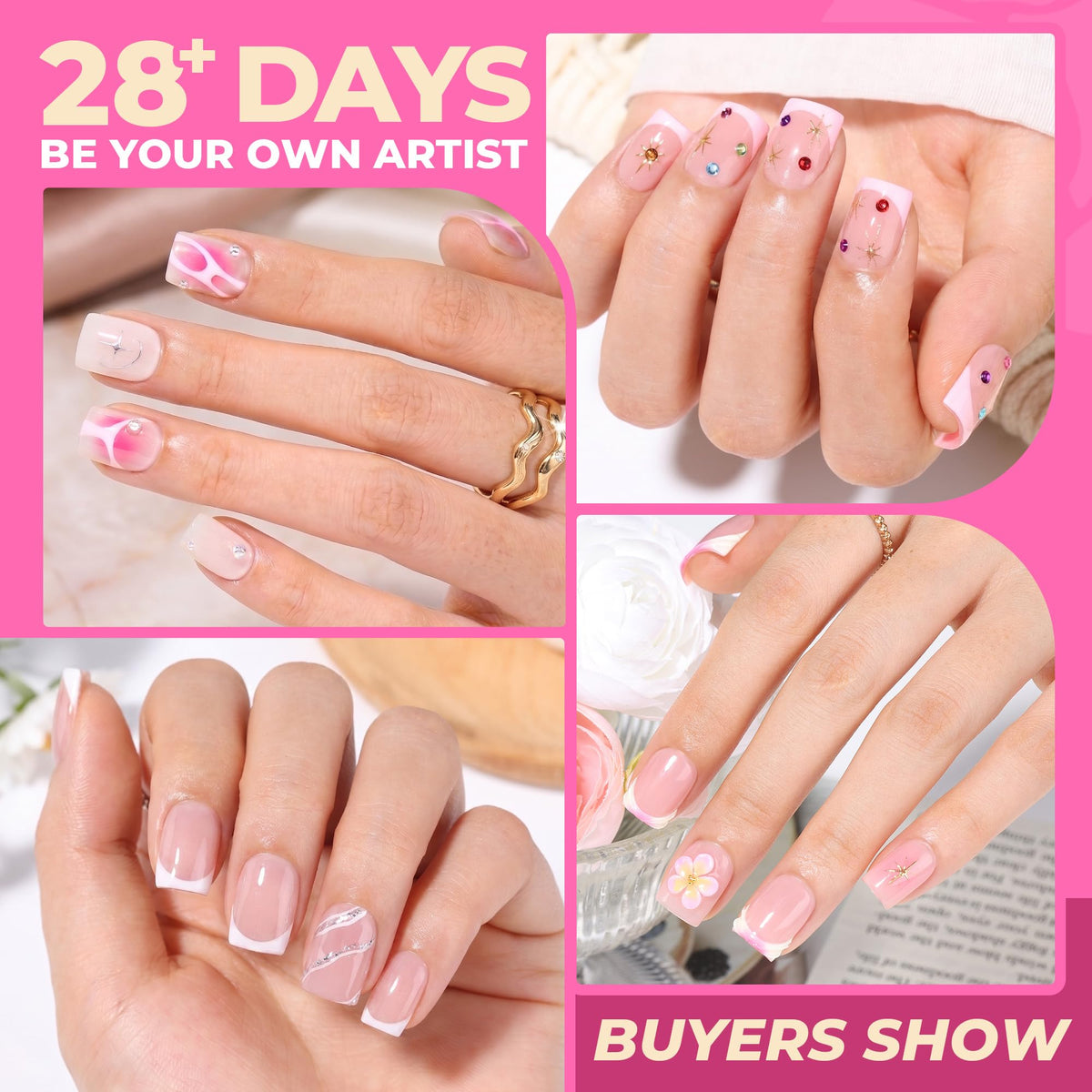 UNA GELLA Short Almond Nail Tips 504PCS Short Fake Nails Soft Press Ons