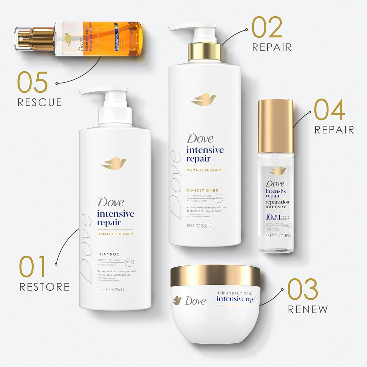 Dove Intensive Repair Conditioner for Damaged Hair & Breakage 28oz 4ct