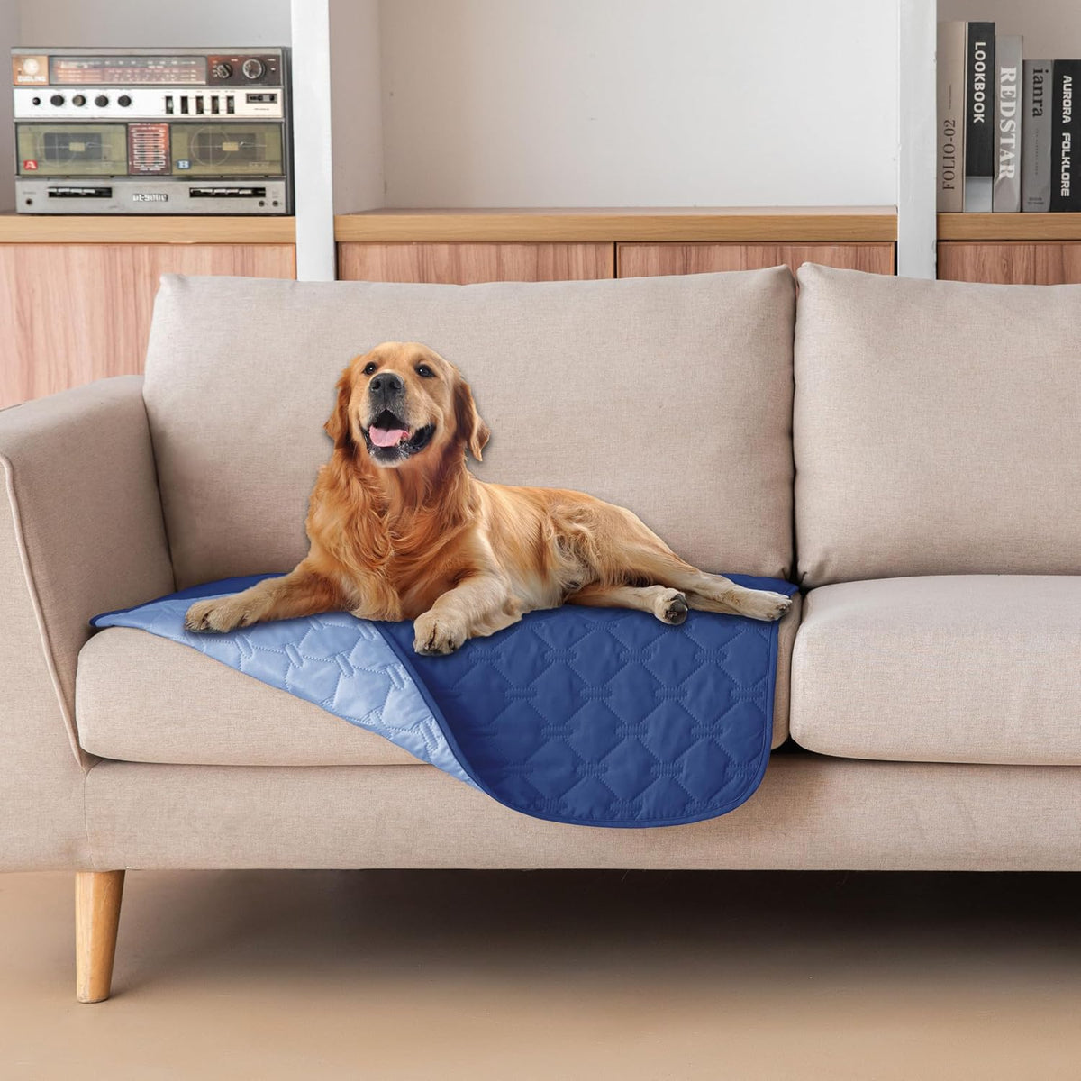 gogobunny Waterproof Pet Blanket for Bed, Washable Couch Cover for Dog Cat
