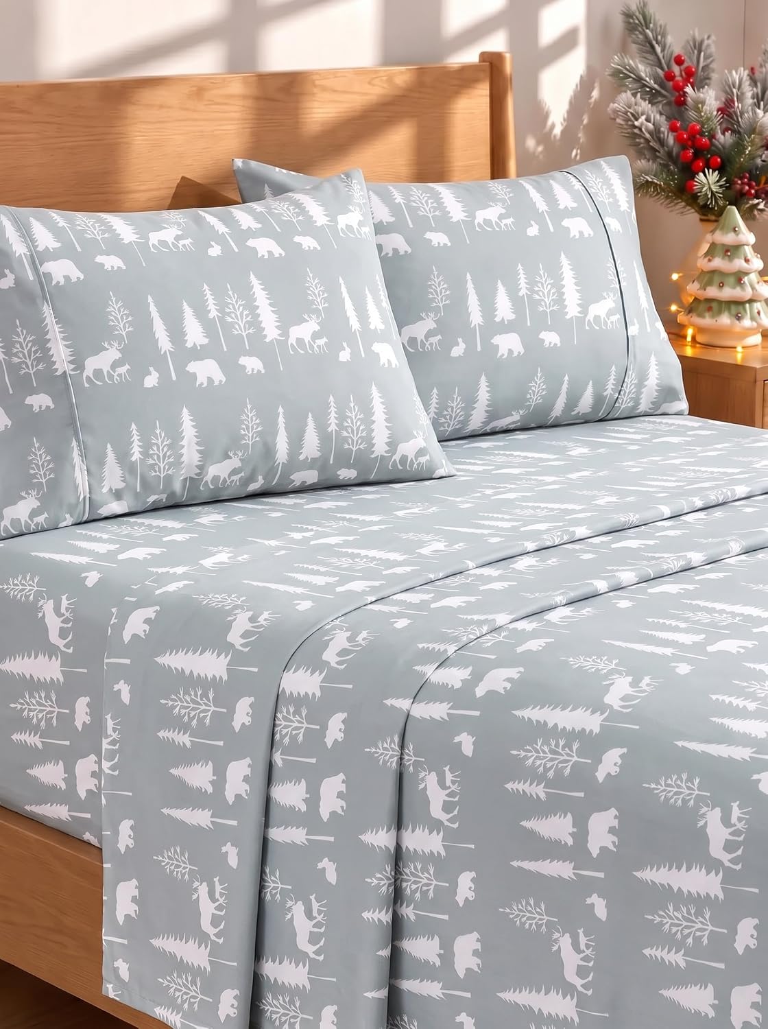Queen Size 4 Piece Sheet Set - Breathable & Cooling Sheets - Dark Grey