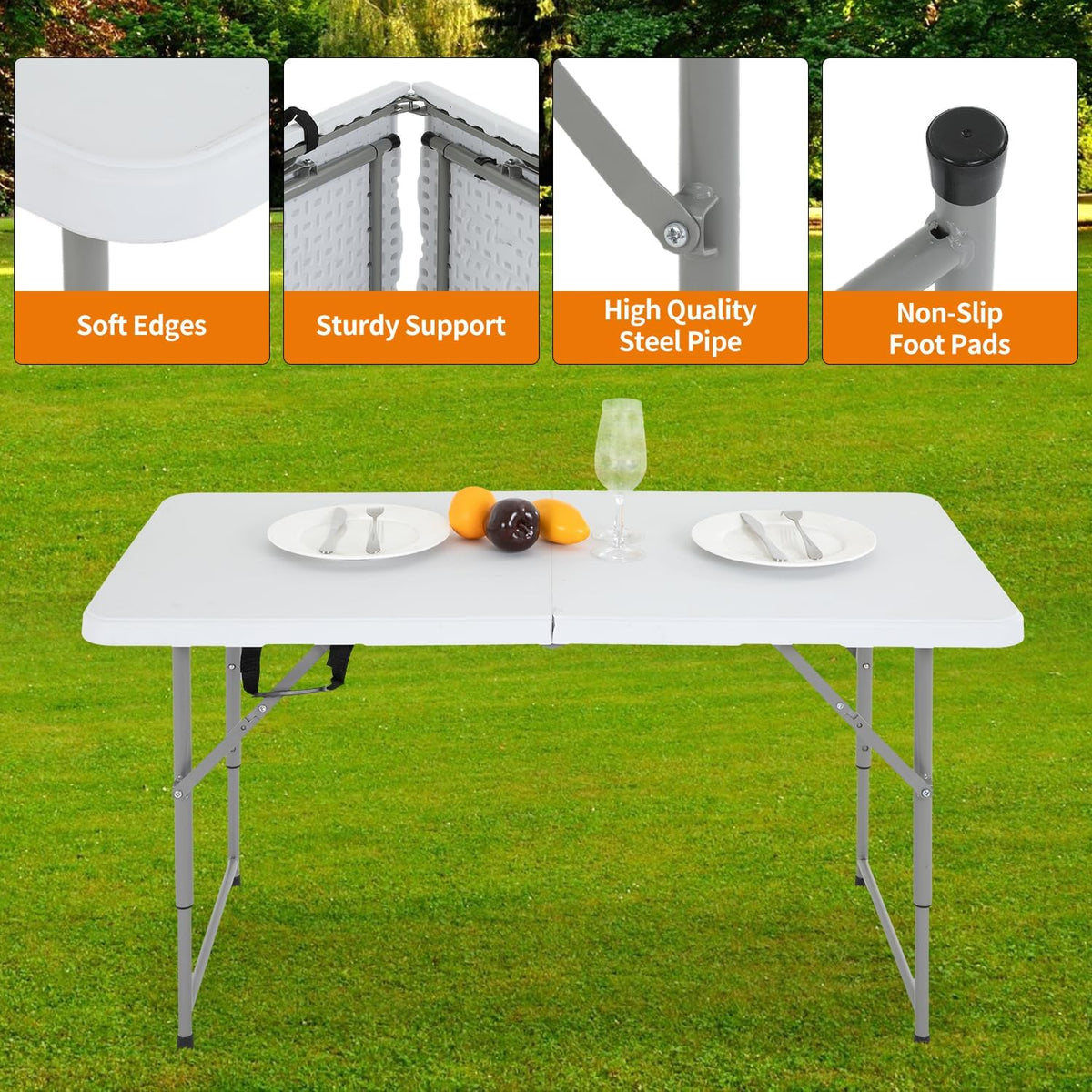 BestOffice | 6FT Folding Table | Black | Portable Plastic Table Father Jim Norris notebooks