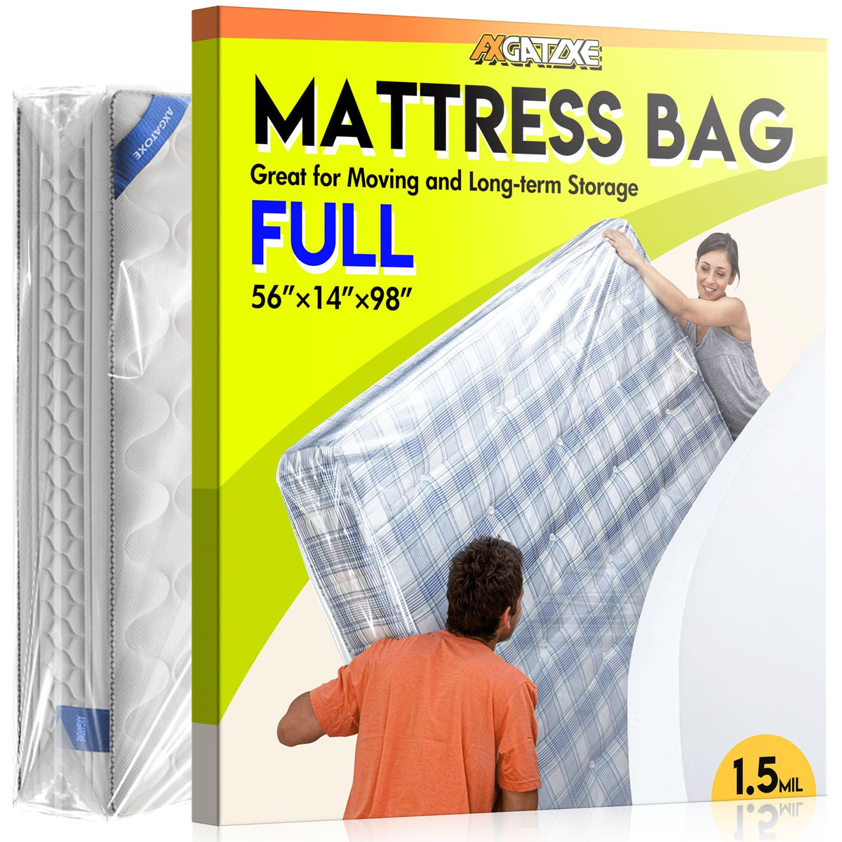 Plastic Mattress Bag for Moving Storage, King Size (1.5MIL)