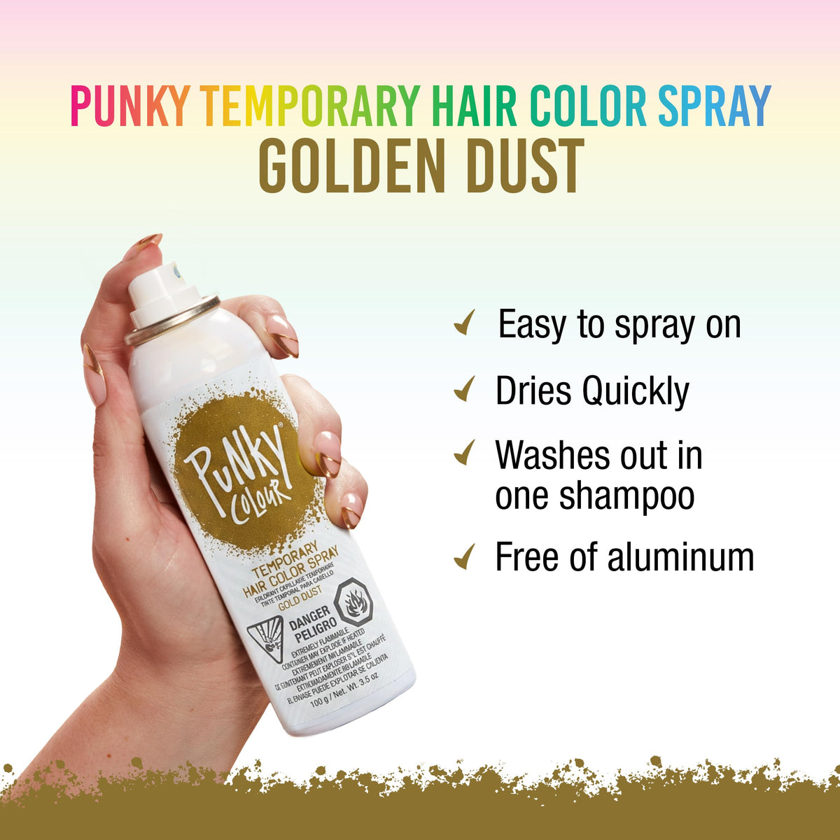 Punky Temporary Hair Color Spray Washes Out Tiger Orange, 3.5 oz, 1 Pack