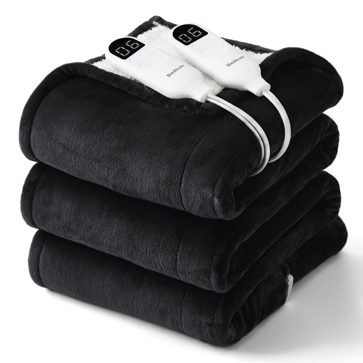 Bedsure Electric Blanket Twin with Preheat Function - Soft Flannel Heated Blanket Twin Size, Fast Heating with 6 Time Settings (Up to 10H) & 6 Heat Settings, Gifts for Grandma (62x84 inches, Grey)