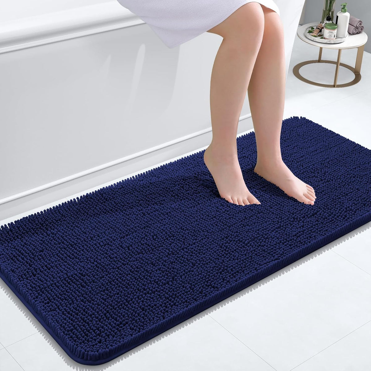 OLANLY Toilet Rugs U-Shaped 20x20,, Soft Absorbent Chenille Contour Rugs