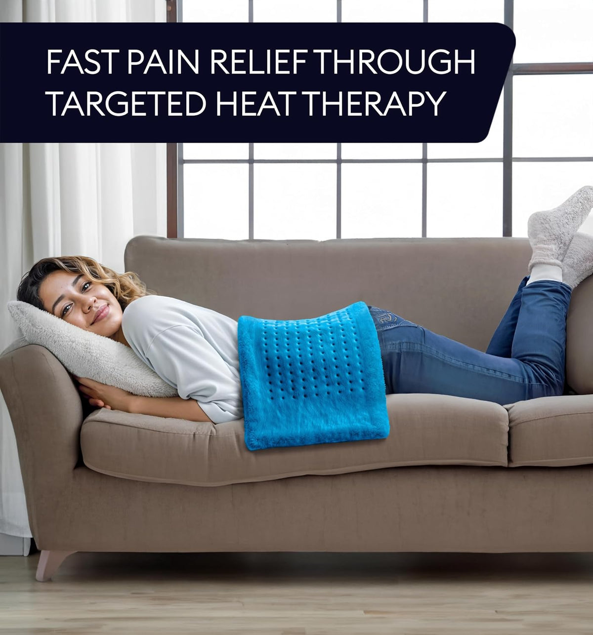 GENIANI XXL Heating Pad for Back Pain & Menstrual Pain Relief, Electric Throw Auto Shut Off,