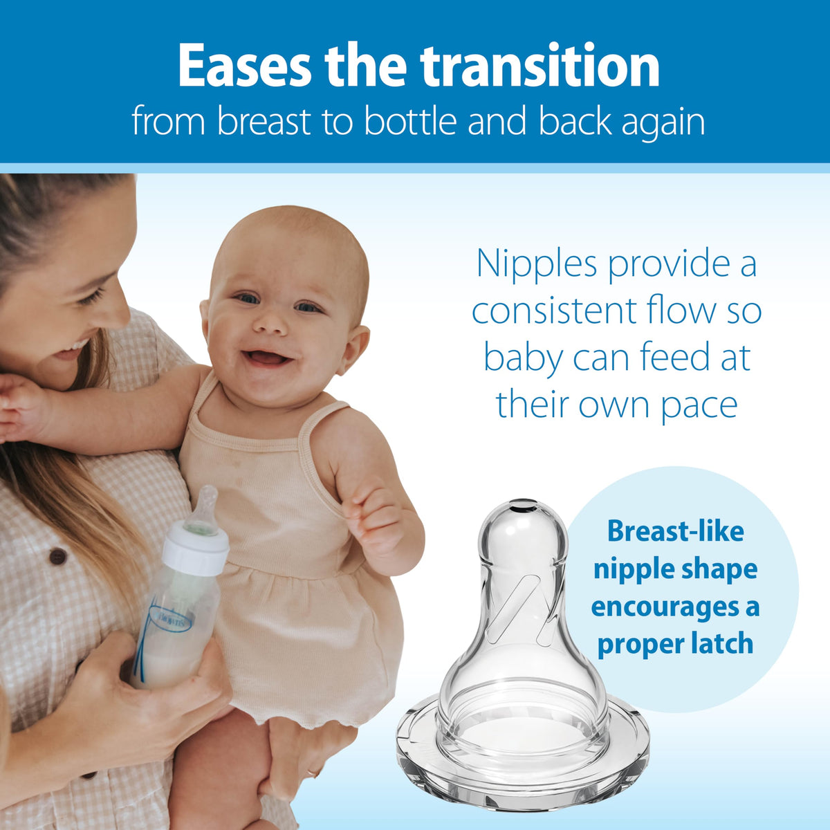 Dr. Brown's Anti-Colic Options+ Narrow Baby Bottle, Clear, 8 oz, 4-Pack