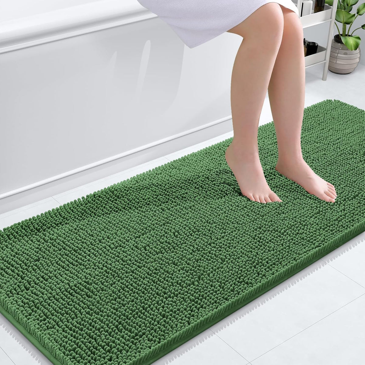 OLANLY Toilet Rugs U-Shaped 20x20,, Soft Absorbent Chenille Contour Rugs