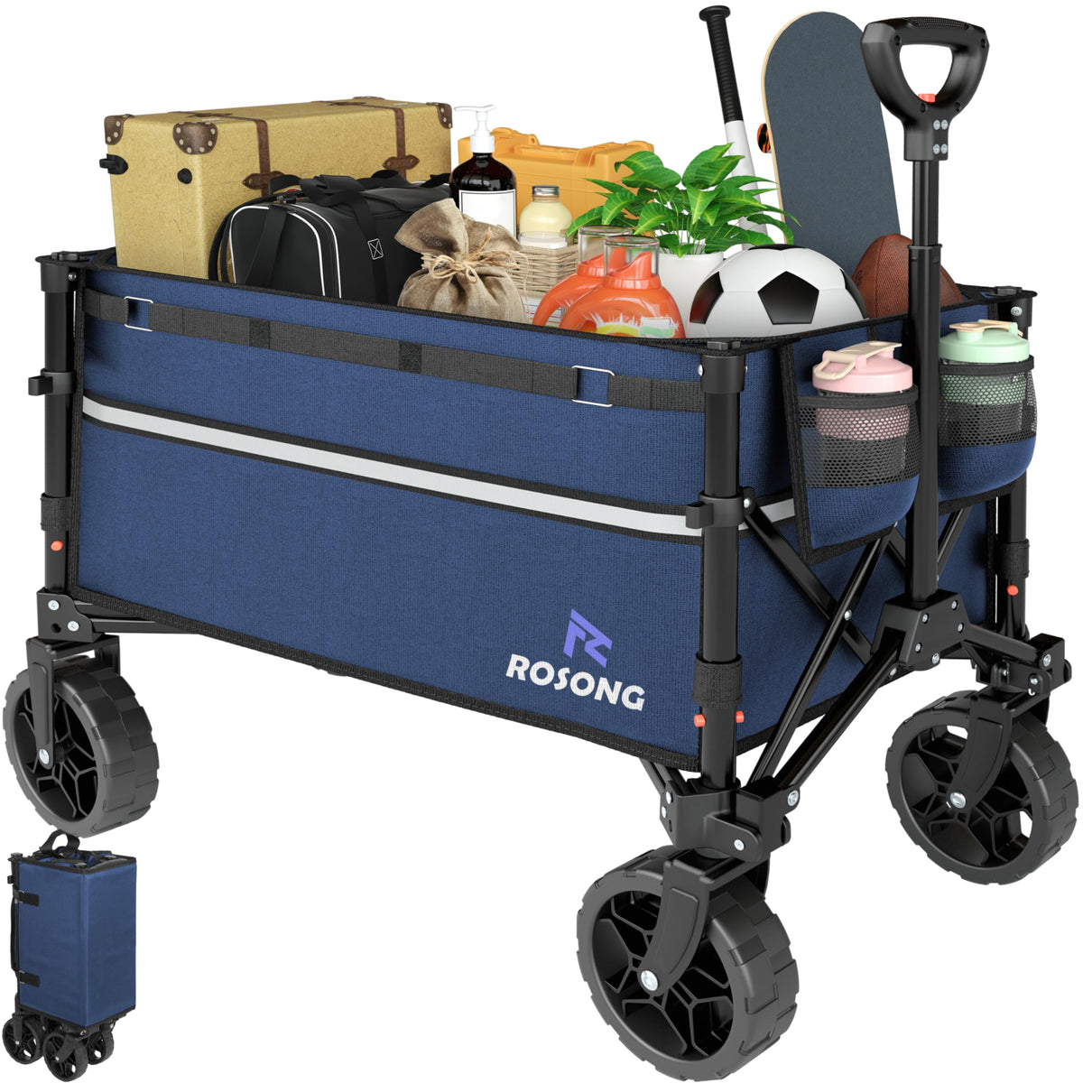 ROSONG Collapsible Wagon Cart with Wheels Foldable - Folding Utility Heavy Duty Wagons Carts for Grocery Sports Garden Shopping Camping Wheelbarrows (Pink, 120L) Father Jim Norris notebooks