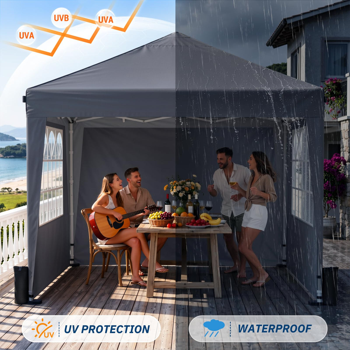 10x10 Pop Up Canopy Tent with One-Push Center Lock,Dark Gray Father Jim Norris notebooks