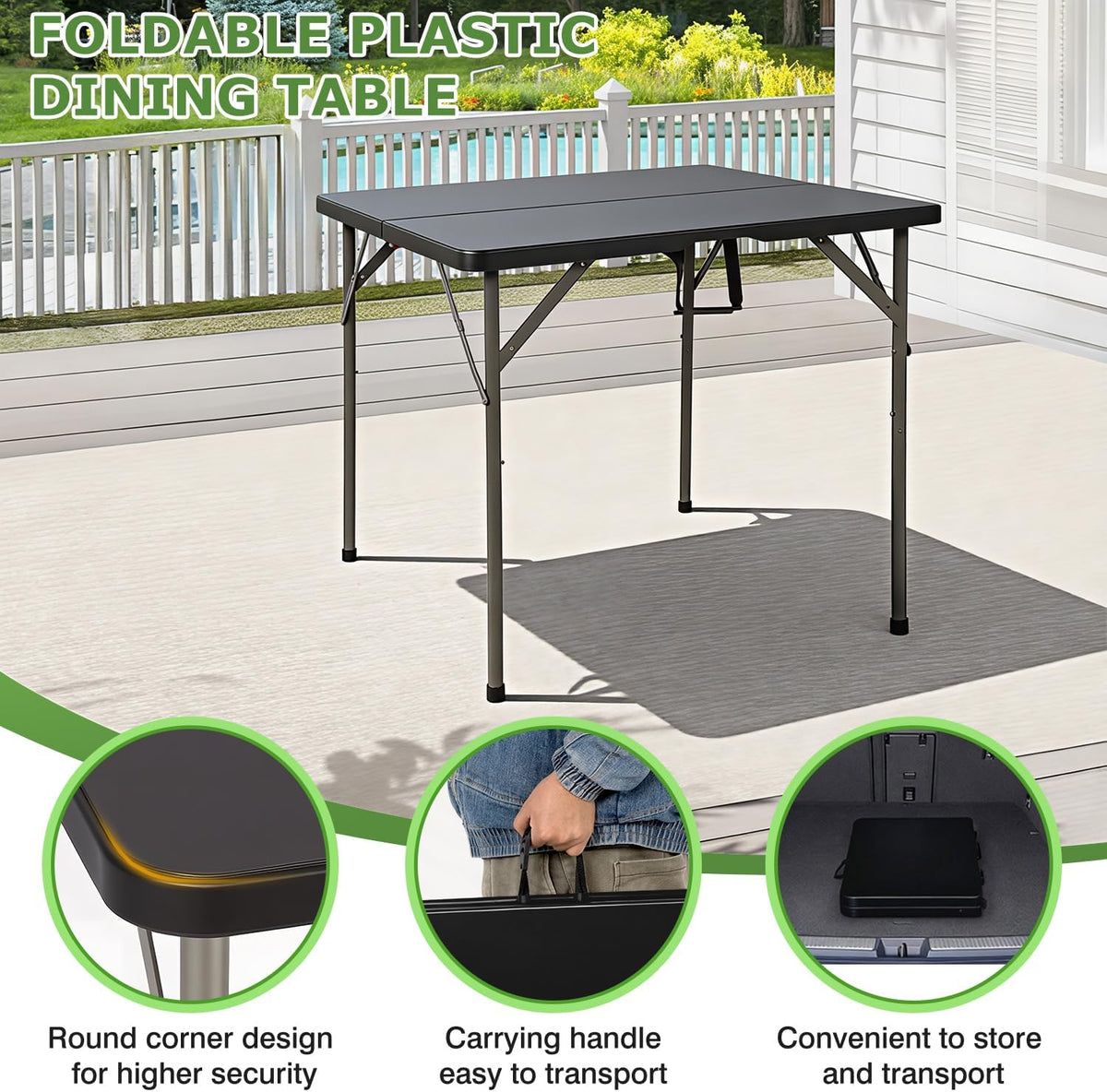 BestOffice | 6FT Folding Table | Black | Portable Plastic Table Father Jim Norris notebooks