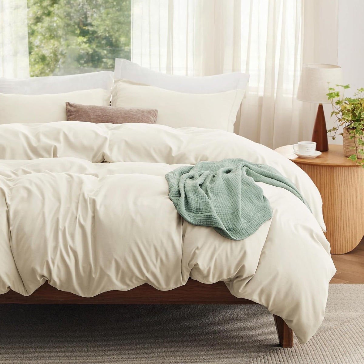 Bedsure Skipper Blue Duvet Cover Queen Size - 3 Pieces Prewashed Cotton-Like Polyester Extra Soft Bedding Set, Includes 1 Duvet Cover 90x90 Inches with Zipper Closure & 2 Pillow Shams, No Comforter