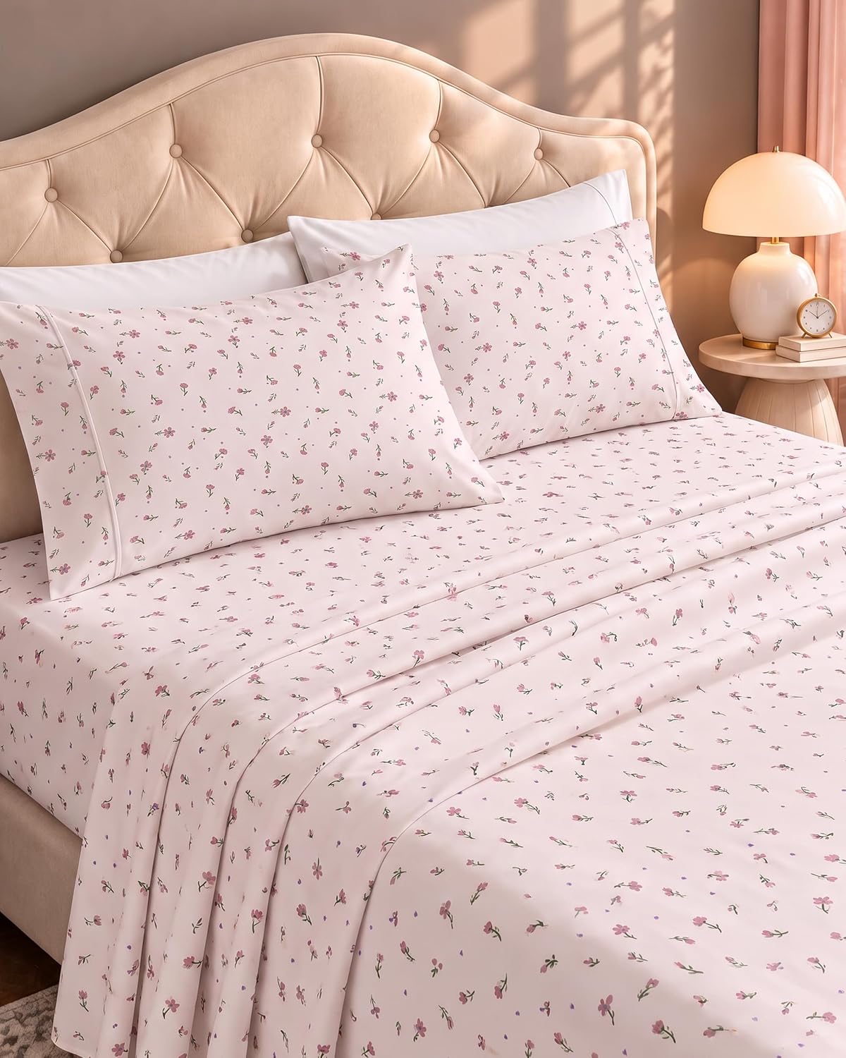 Queen Sheets Set, 4 Pieces 16" Deep Pocket Hotel Luxury Bed Sheets, Grey