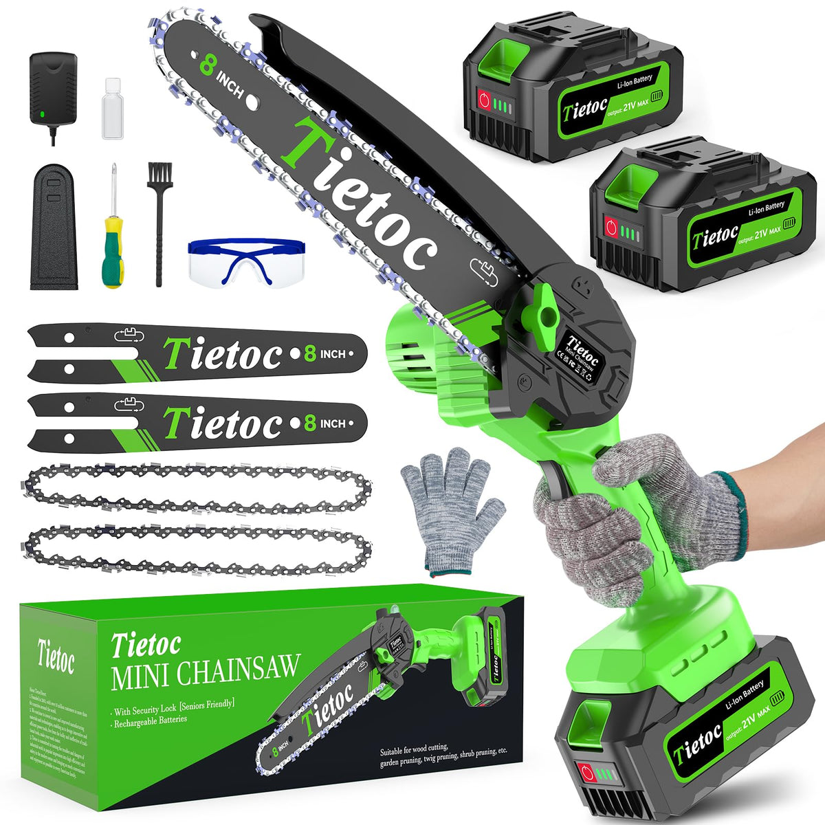 TIETOC 2-in-1 Brushless Pole Saw for Tree Trimming – 8" Mini Electric Chainsaw with 2×4000mAh Batteries, Auto Oiling, Tool-Free Adjustment,Cordless Battery Powered Saw for Home Garden Branch Cutting Father Jim Norris notebooks
