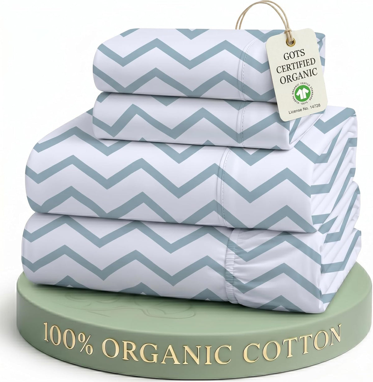 LANE LINEN California King Sheets 100% Organic Cotton 4pc Percale - White
