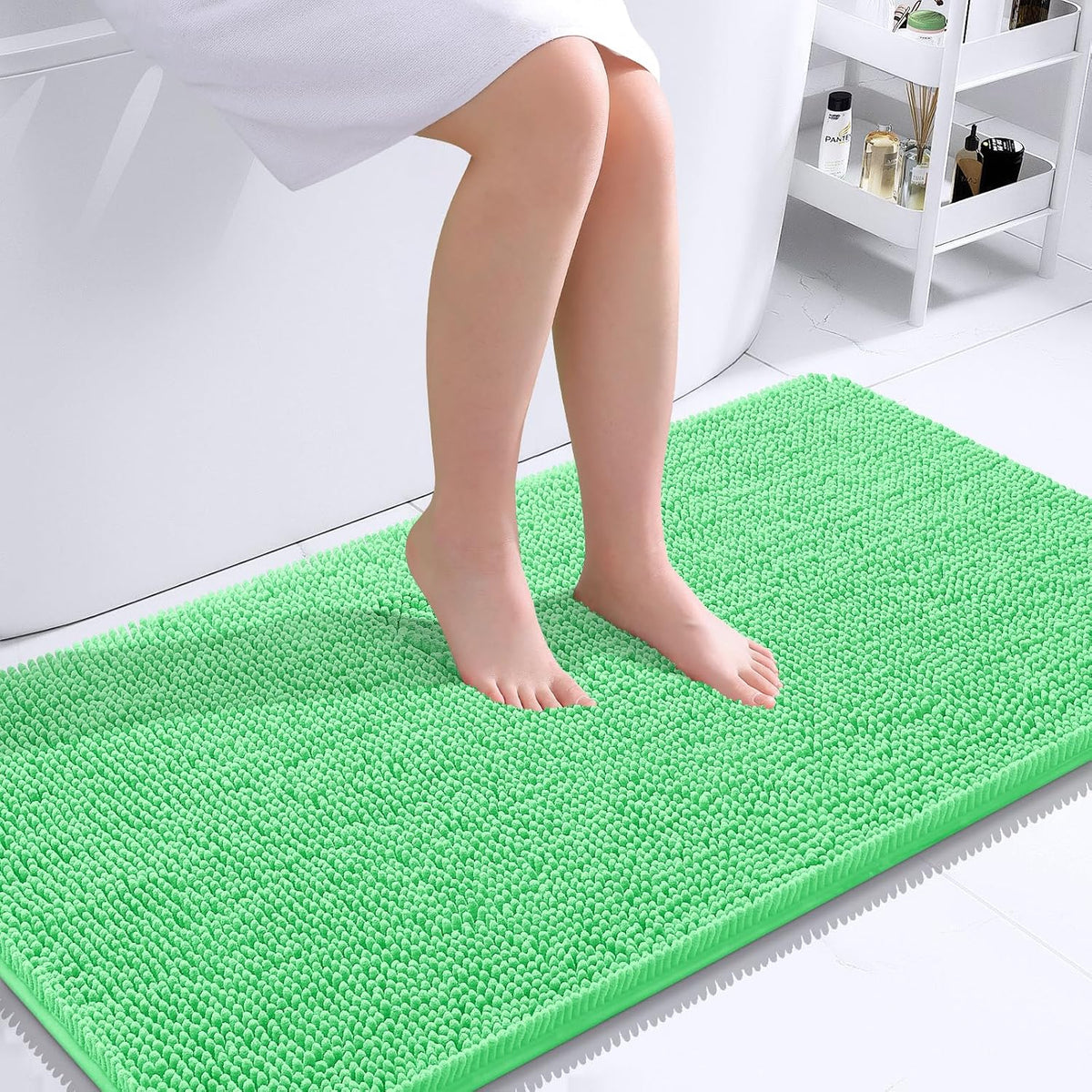 OLANLY Toilet Rugs U-Shaped 20x20,, Soft Absorbent Chenille Contour Rugs