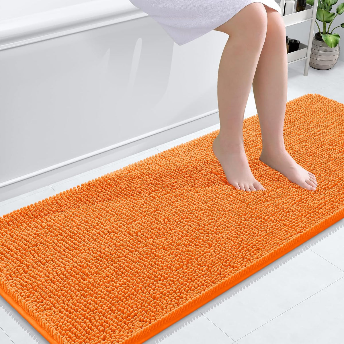 OLANLY Toilet Rugs U-Shaped 20x20,, Soft Absorbent Chenille Contour Rugs