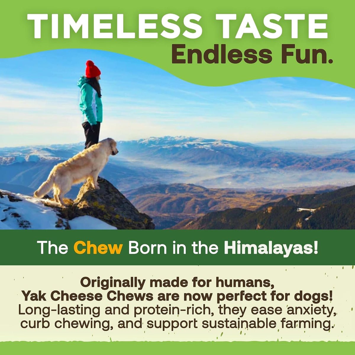 EcoKind Yak Cheese Himalayan Dog Chews, Yak Chews for Large Dogs, 4-5 Bones