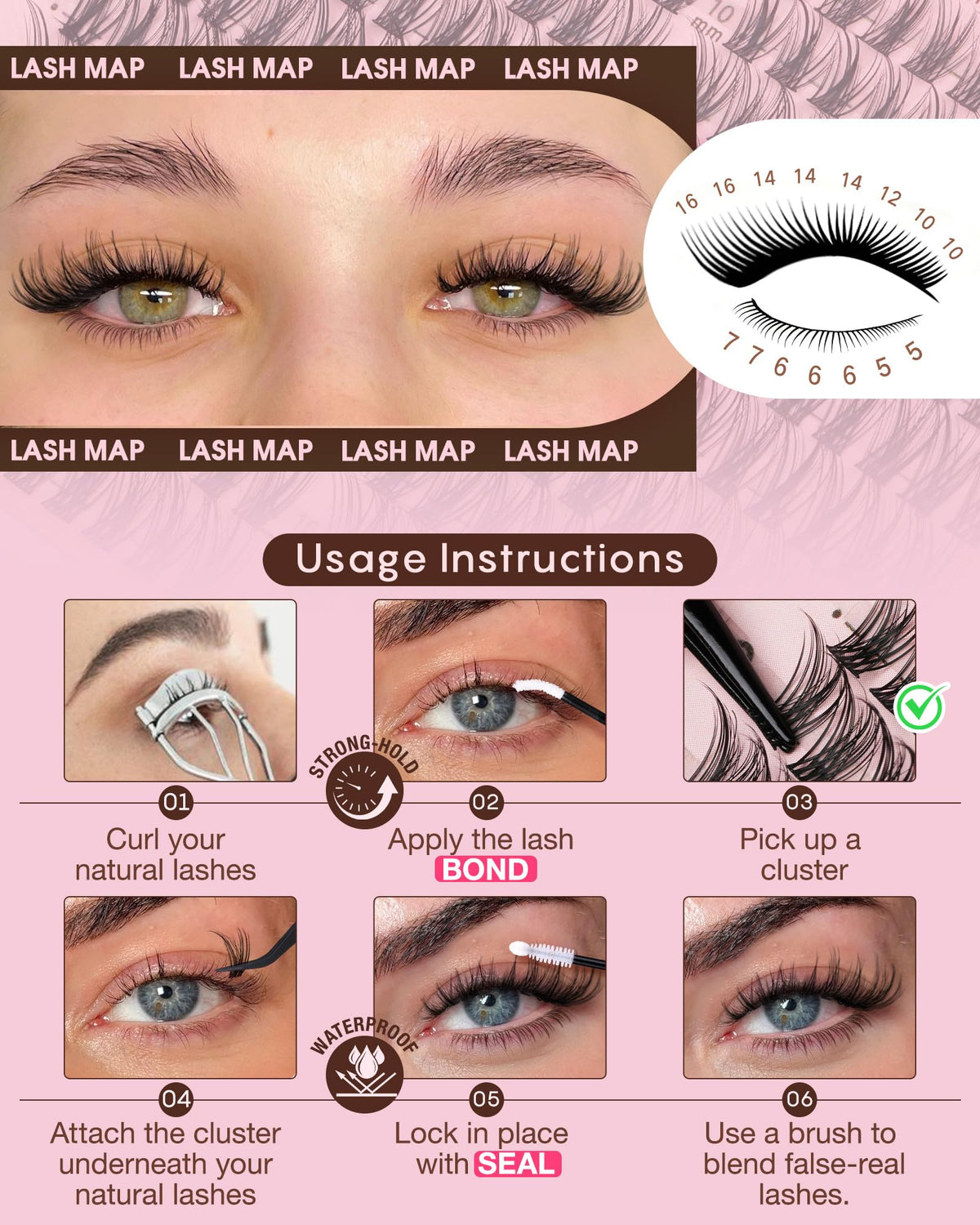Goddvenus Lash Clusters Kit 9-14mm Wispy Eyelash Clusters Lashes Natural DIY Lash Extension Kit Short Cluster Eyelash Extensions Kit 300pcs C Curl Individual Lashes Cluster Eyelash (With Tweezers)